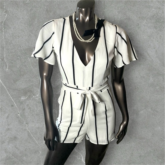 Striped Romper - Picture 1 of 2